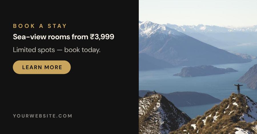 Noir Book a Stay Facebook Post — editable social media template