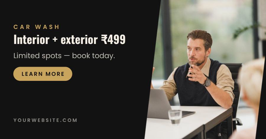 Noir Car Wash Facebook Post — editable social media template