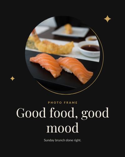 Noir Circle Frame Good food, good mood template