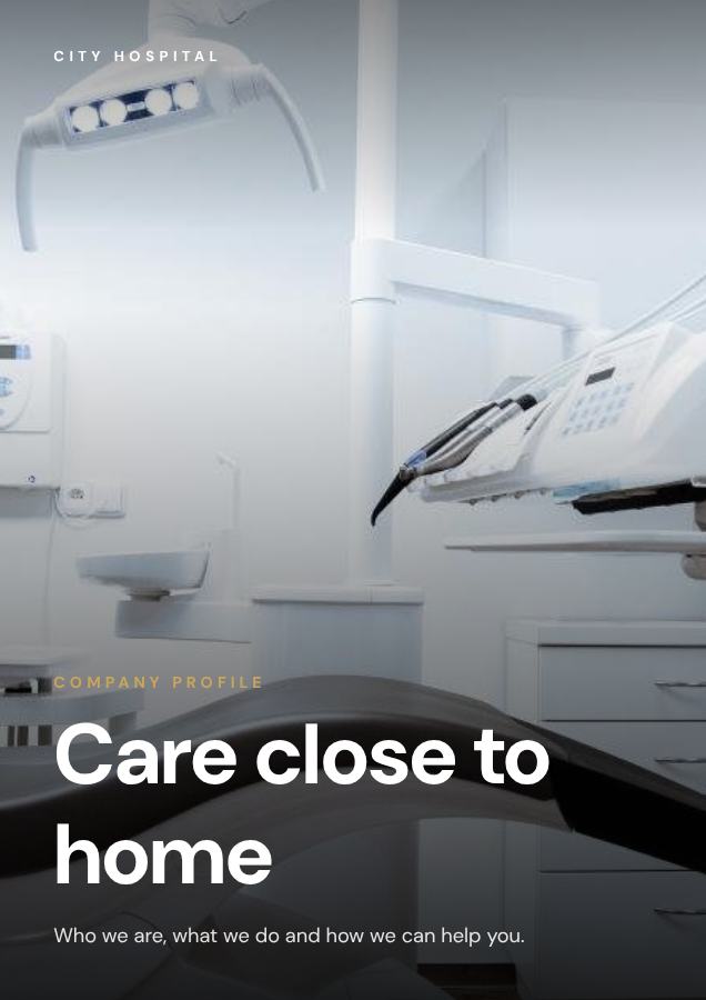 Noir City Hospital Brochure Minimal — editable business template