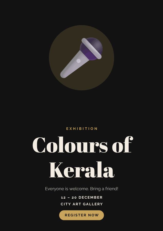 Noir Colours of Kerala Poster — editable marketing template