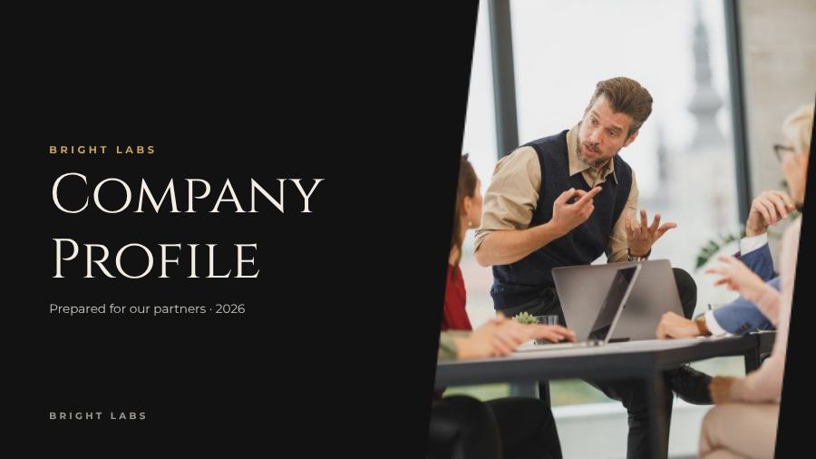 Noir Company Profile Presentation Elegant — editable business template