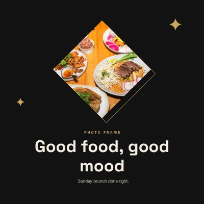Noir Diamond Frame Good food, good mood template