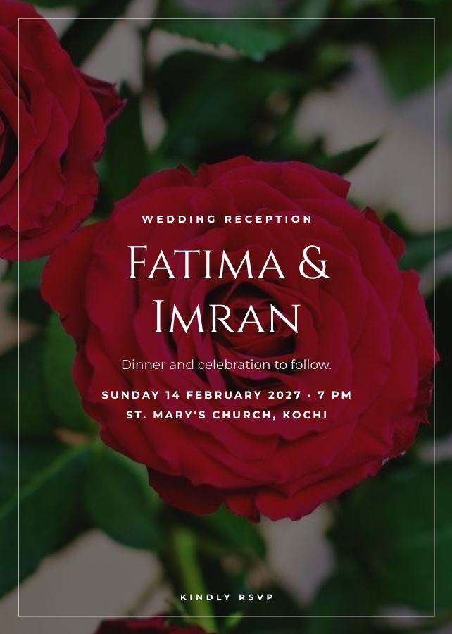 Noir Fatima and Imran Reception Invite — editable wedding template