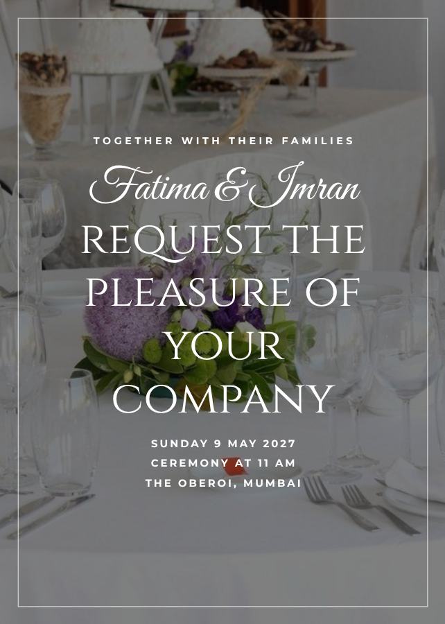 Noir Fatima and Imran Wedding Invitation — editable wedding template