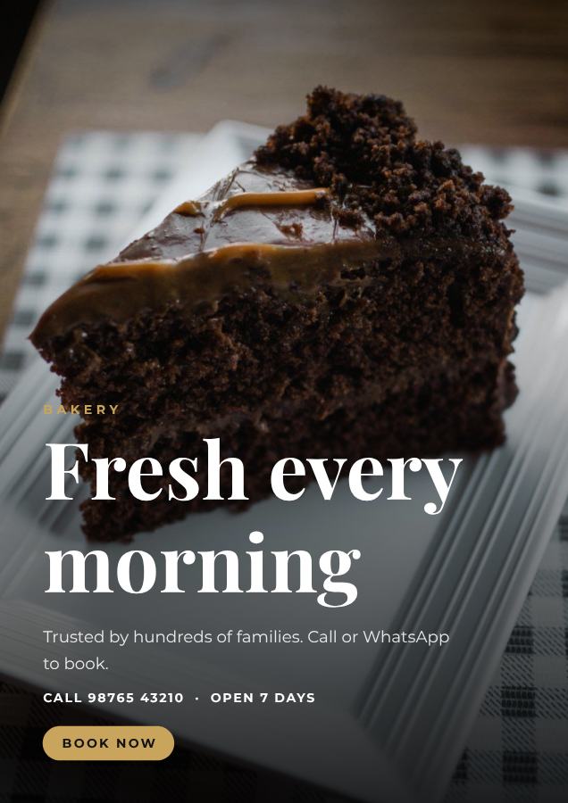 Noir Fresh every morning Bakery Flyer Offer — editable business template