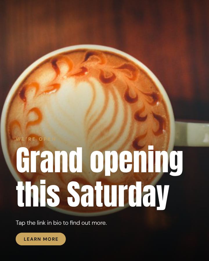 Noir Grand opening this Saturday Announcement Post — editable social media template