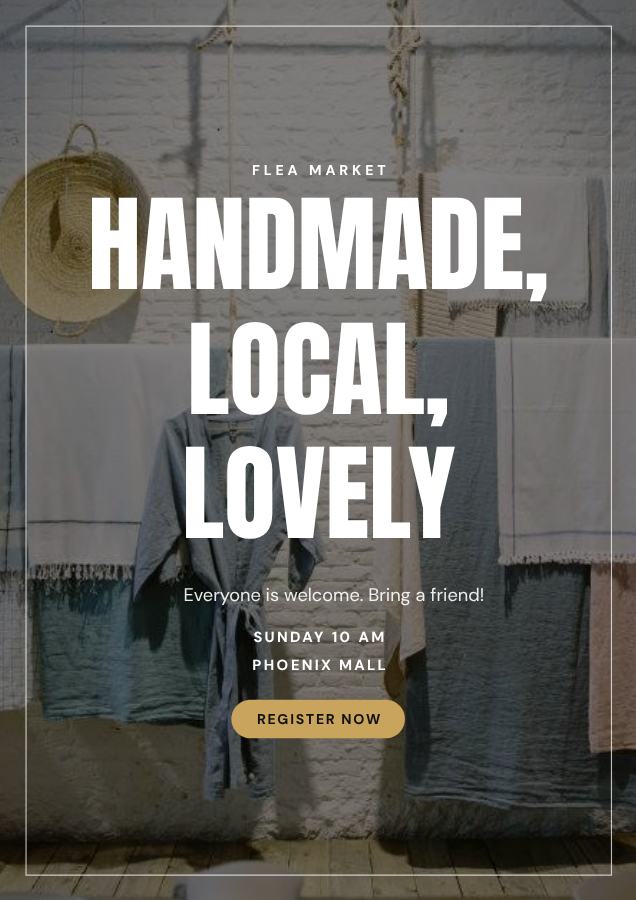 Noir Handmade, local, lovely Poster — editable marketing template