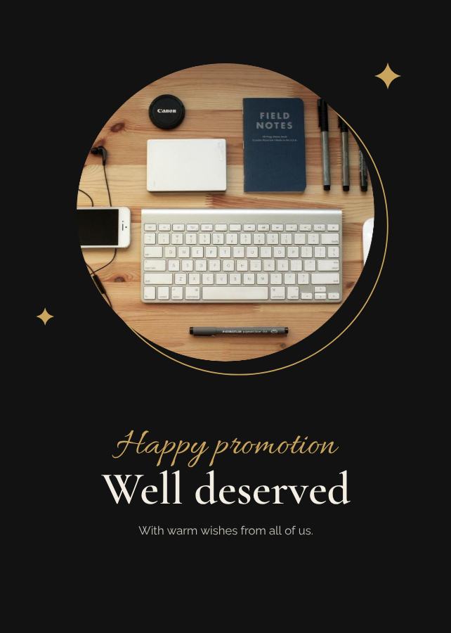 Noir Happy promotion well deserved Card V — editable cards template