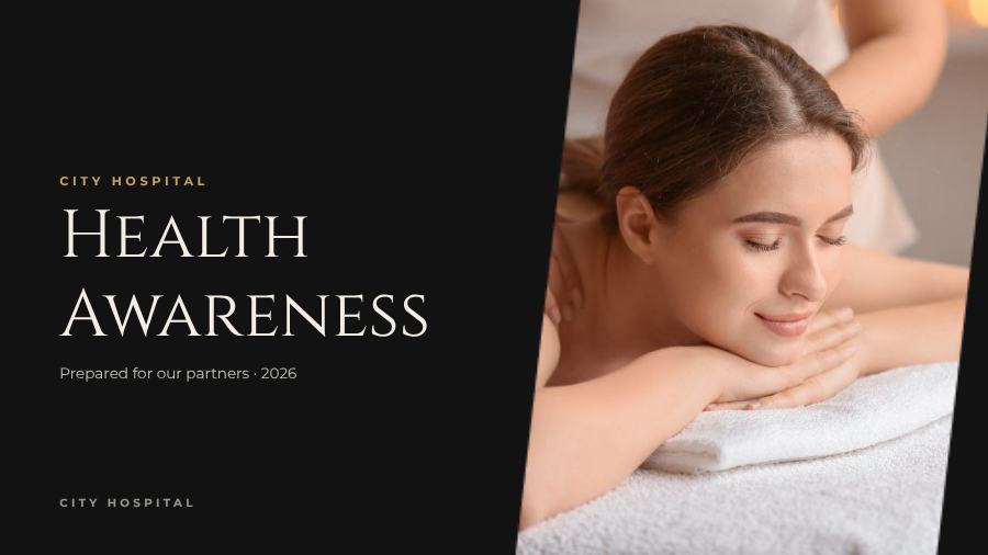 Noir Health Awareness Presentation Elegant — editable business template