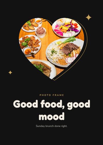 Noir Heart Frame Good food, good mood template