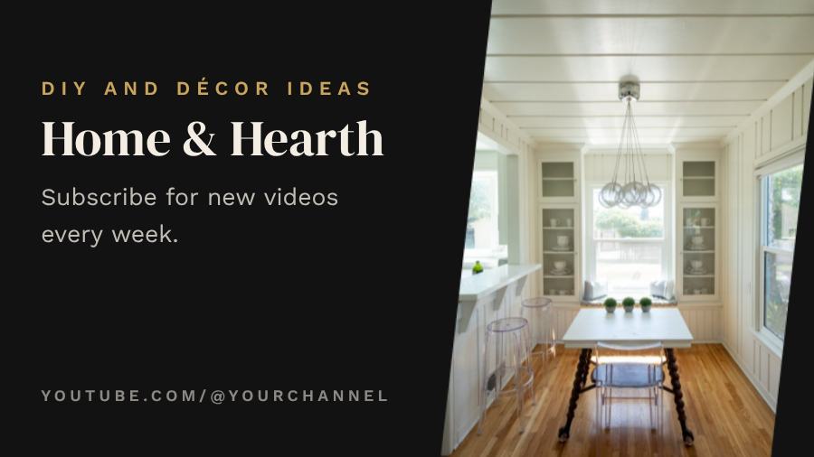 Noir Home & Hearth YouTube Channel Banner — editable social media template
