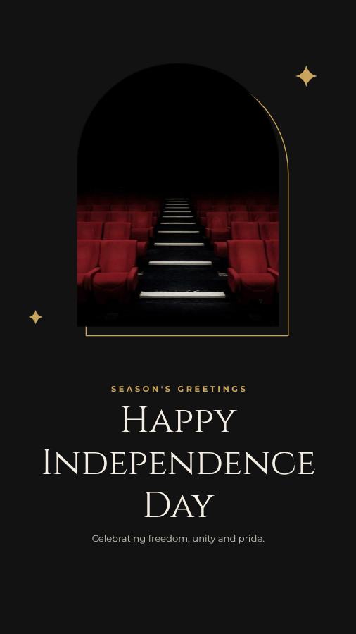 Noir Independence Day Wishes Story — editable festivals template