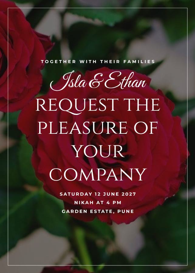 Noir Isla and Ethan Wedding Invitation — editable wedding template
