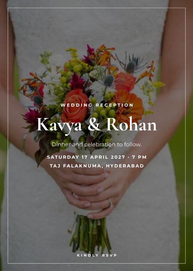Noir Kavya and Rohan Reception Invite — editable wedding template