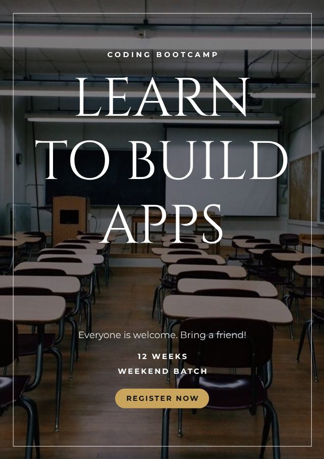 Noir Learn to build apps Poster — editable marketing template