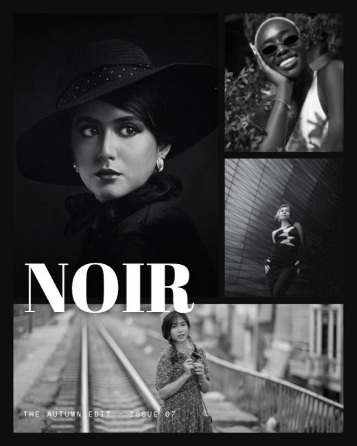 Noir Monochrome Fashion Collage template
