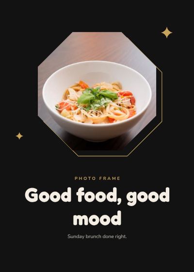 Noir Octagon Frame Good food, good mood template