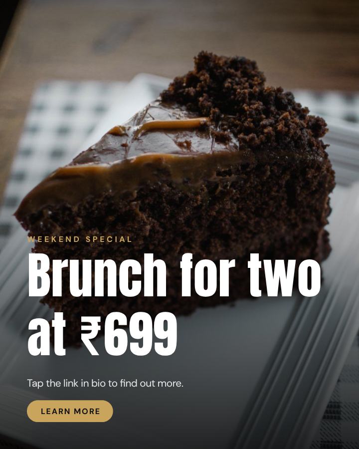 Noir Photo Brunch for two at ₹699 Announcement Post — editable social media template