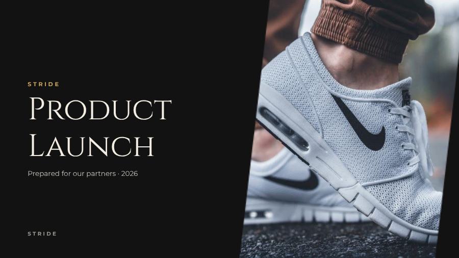 Noir Product Launch Presentation Elegant — editable business template