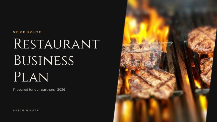 Noir Restaurant Business Plan Presentation Elegant — editable business template