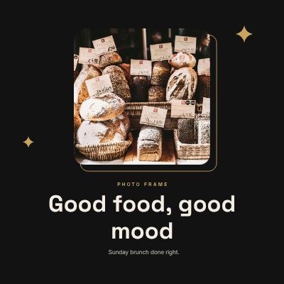 Noir Rounded Frame Good food, good mood template