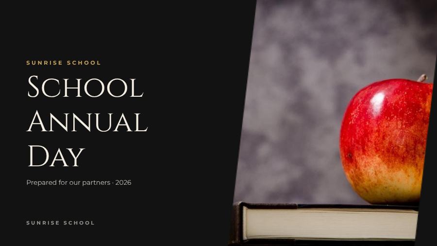 Noir School Annual Day Presentation Elegant — editable business template