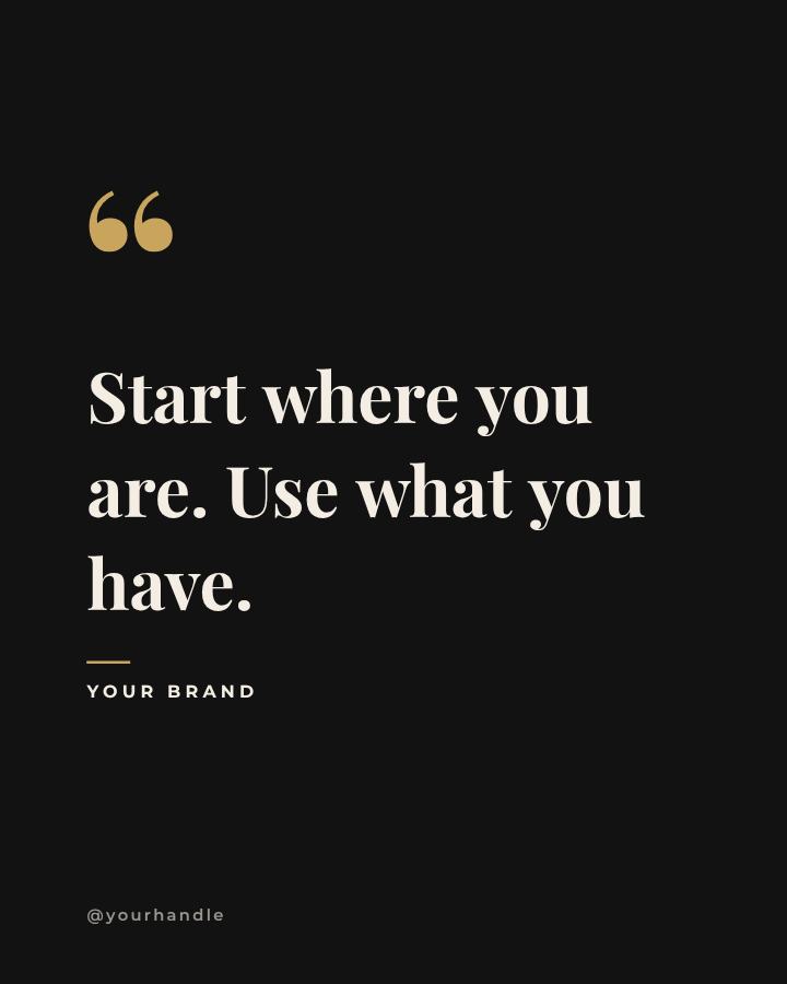 Noir Start where you Quote Post — editable social media template