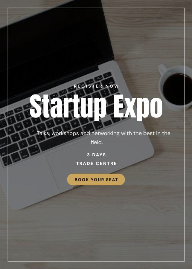 Noir Startup Expo Card — editable events template