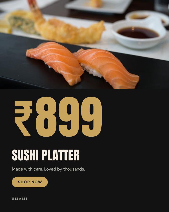 Noir Sushi Platter Product Ad — editable marketing template