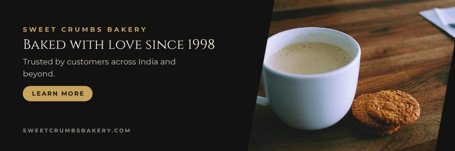 Noir Sweet Crumbs Bakery Website Banner — editable marketing template