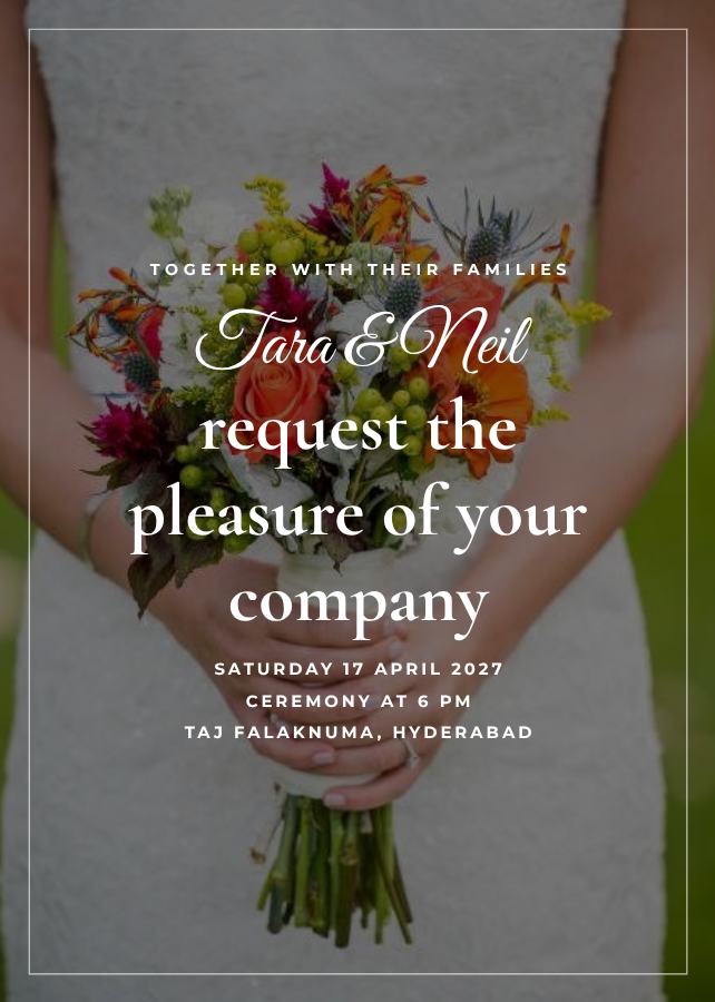 Noir Tara and Neil Wedding Invitation — editable wedding template