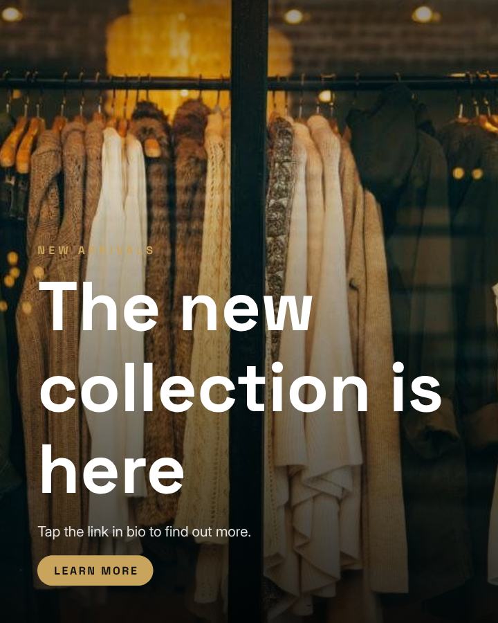 Noir The new collection is here Announcement Post — editable social media template