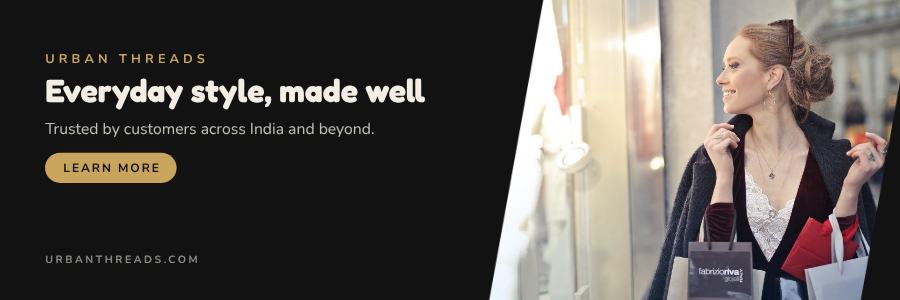 Noir Urban Threads Website Banner — editable marketing template