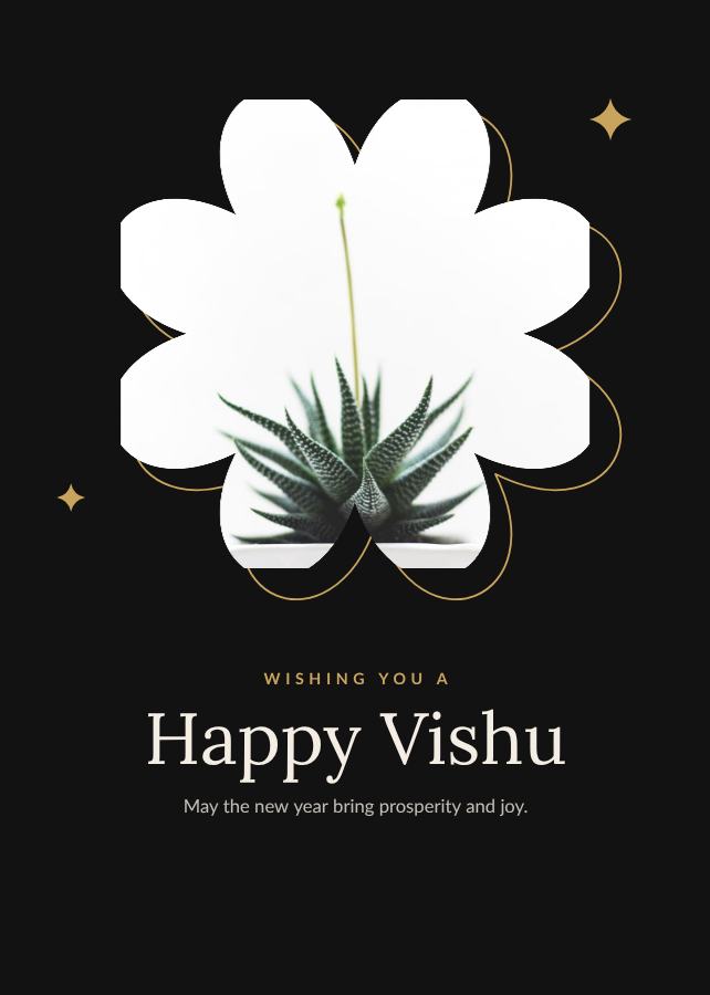 Noir Vishu Greeting Card — editable festivals template