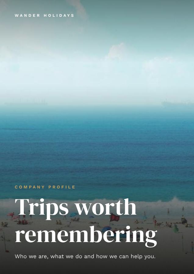 Noir Wander Holidays Brochure Premium — editable business template