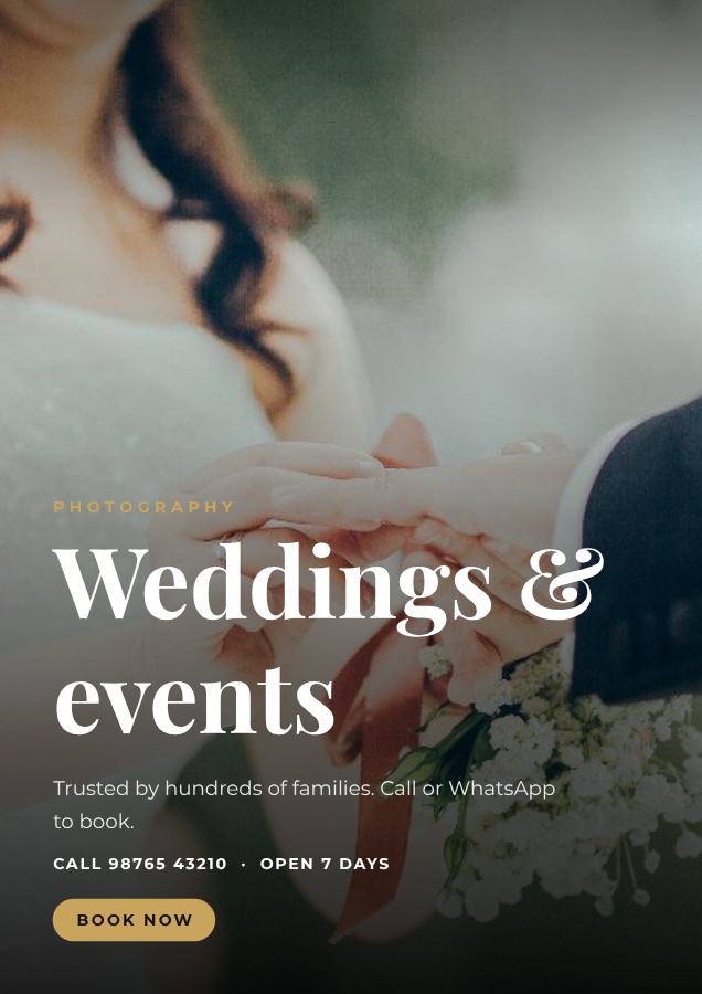 Noir Weddings & events Photography Flyer DL — editable business template