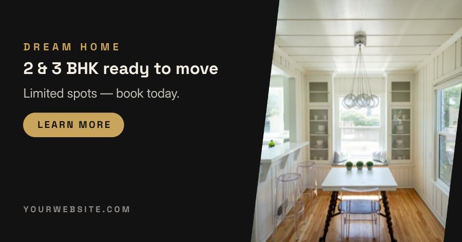 Noir Wide Dream Home Facebook Post — editable social media template