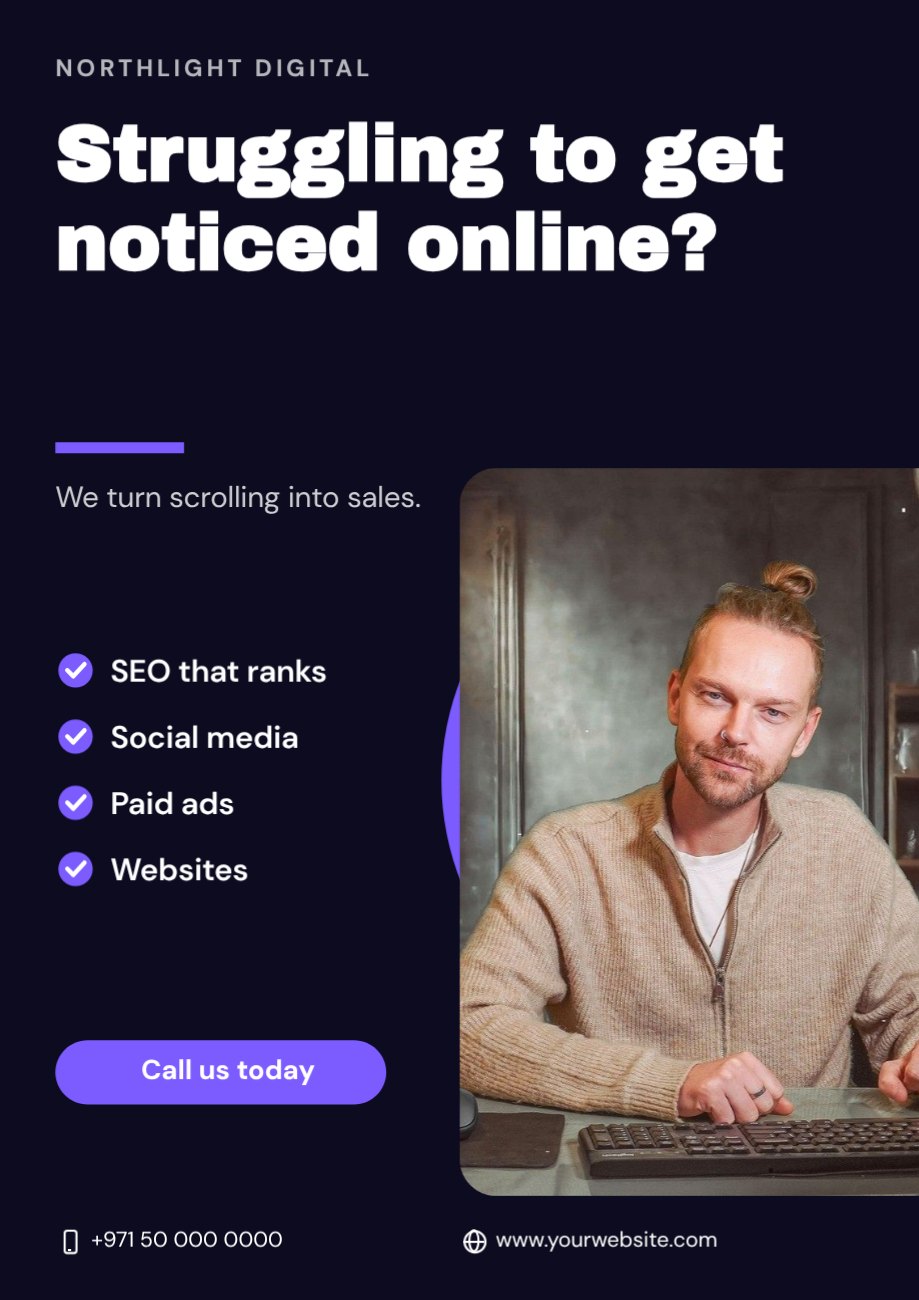 Northlight Digital Question Flyer — editable marketing template