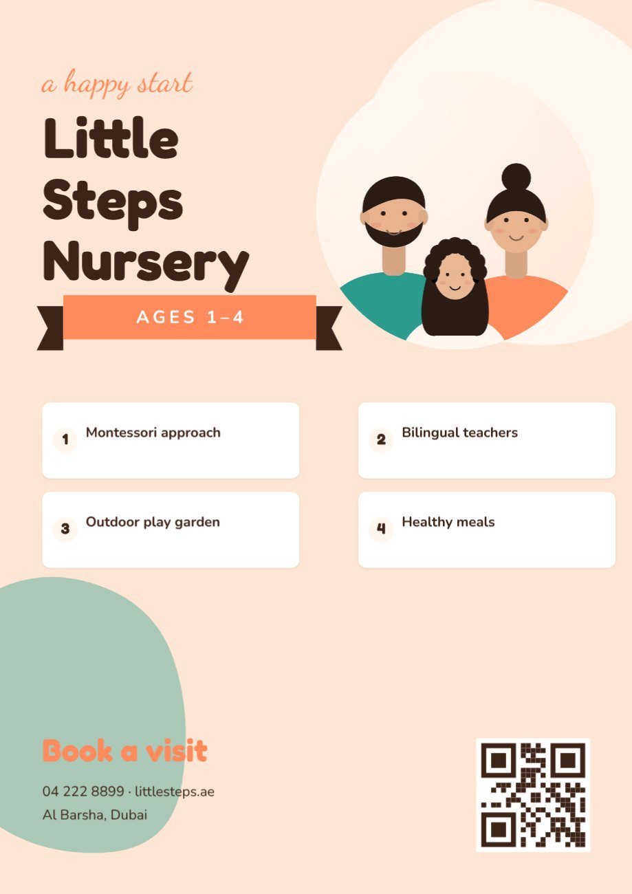 Nursery Admission Flyer — editable marketing template