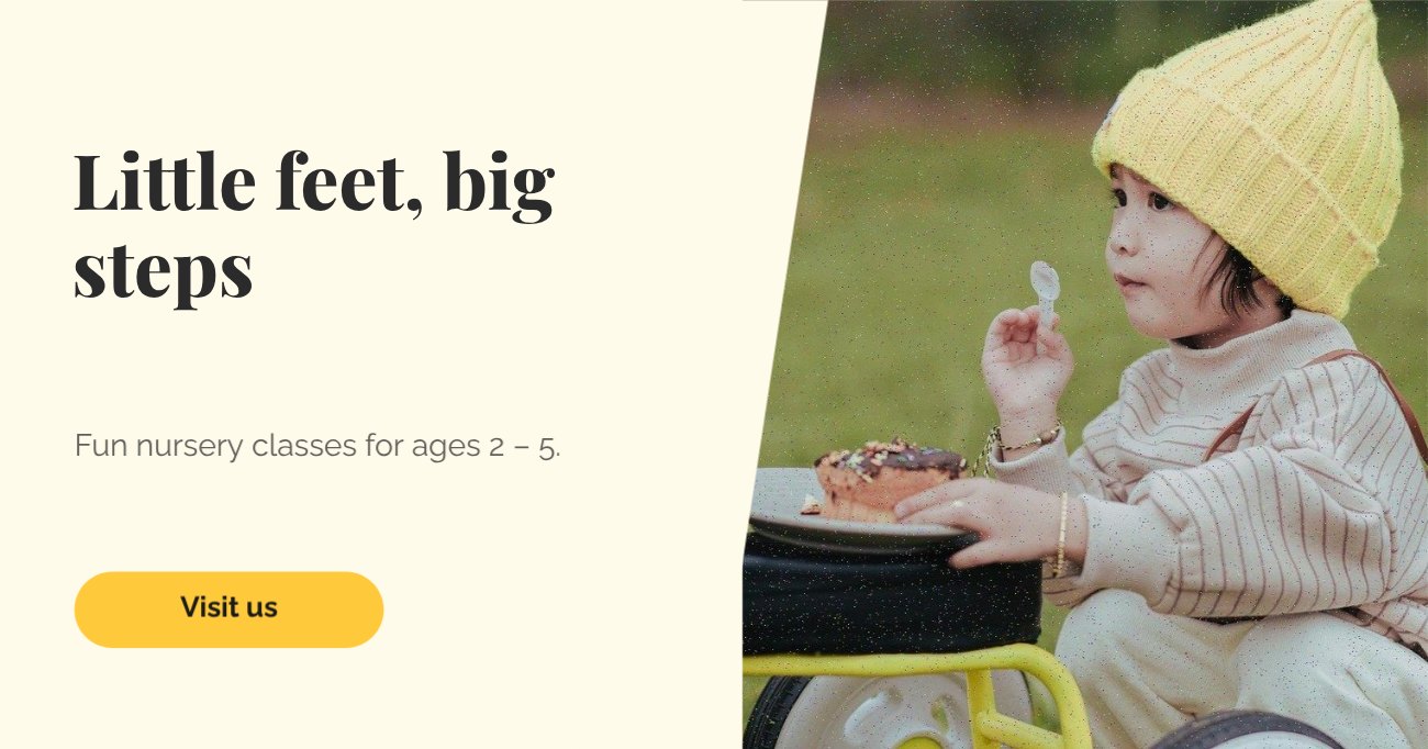Nursery Facebook Banner — editable social media template