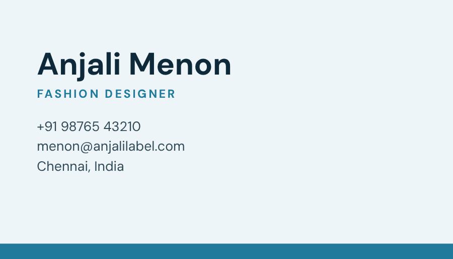 Ocean Anjali Label Minimal Business Card — editable business template