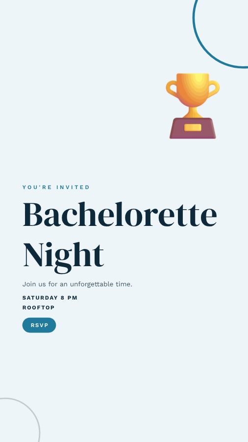 Ocean Bachelorette Night Story — editable events template