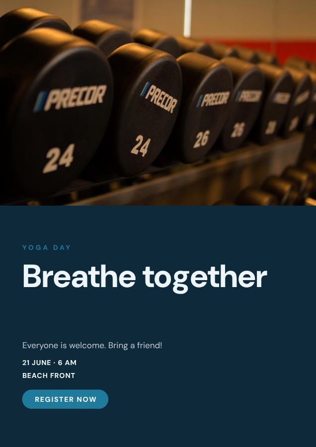 Ocean Breathe together Poster — editable marketing template