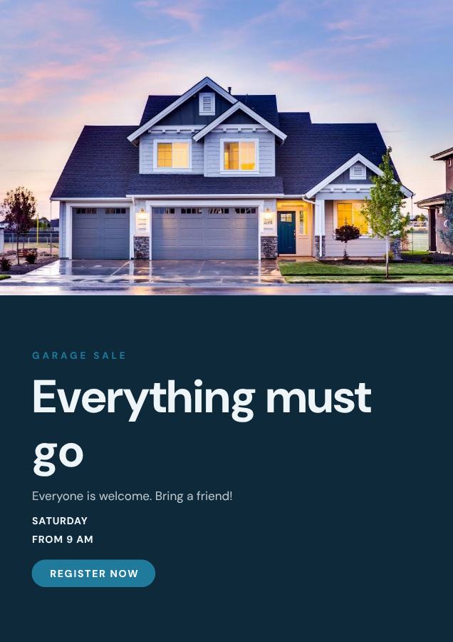 Ocean Everything must go Poster — editable marketing template