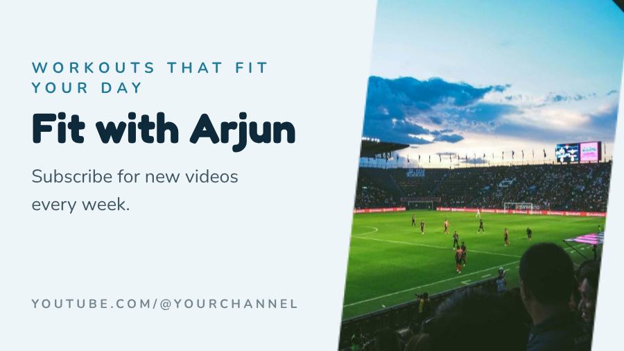 Ocean Fit with Arjun YouTube Channel Banner — editable social media template