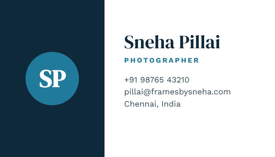 Ocean Frames by Sneha Split Business Card — editable business template