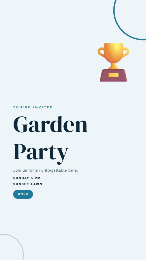 Ocean Garden Party Story — editable events template