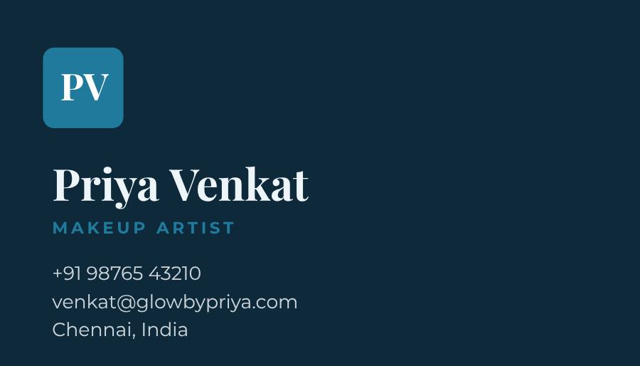 Ocean Glow by Priya Dark Business Card — editable business template