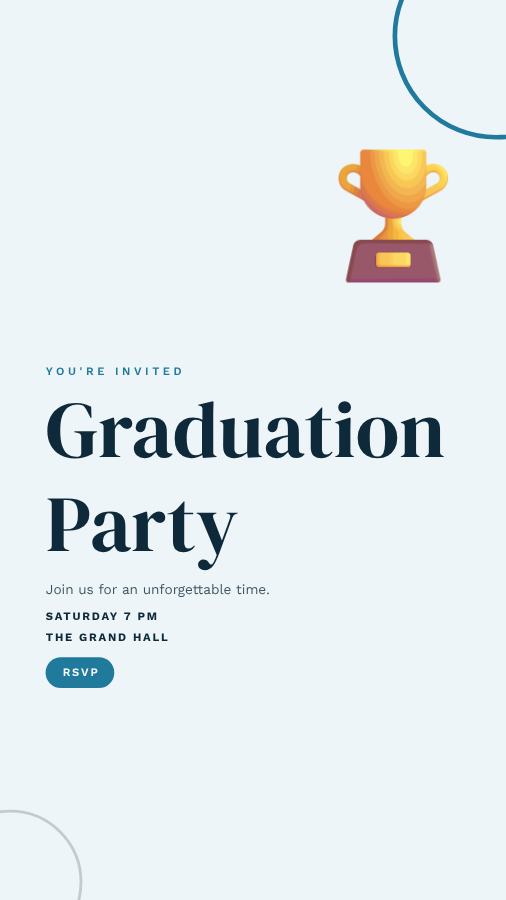Ocean Graduation Party Story — editable events template